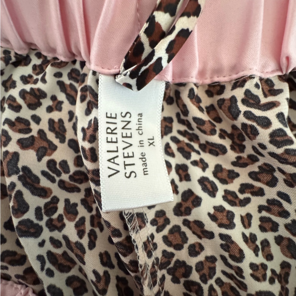Valerie Stevens Leopard Print Pajamas with Pink Accents - Picture 3 of 6